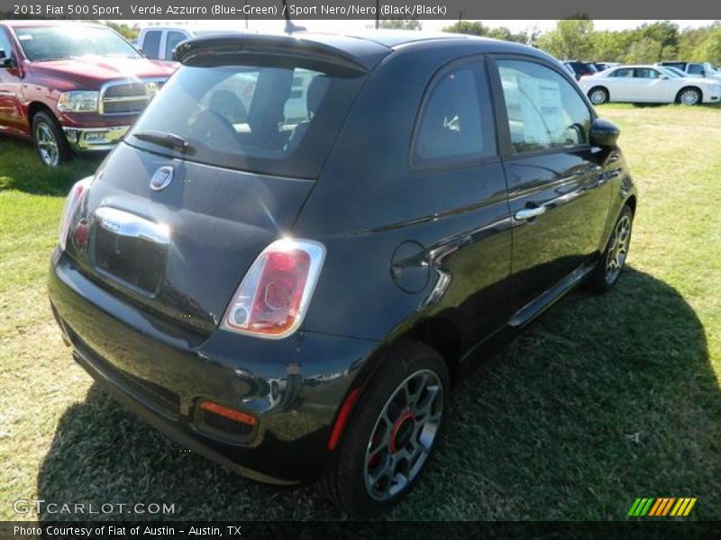 Verde Azzurro (Blue-Green) / Sport Nero/Nero (Black/Black) 2013 Fiat 500 Sport