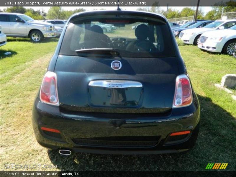 Verde Azzurro (Blue-Green) / Sport Nero/Nero (Black/Black) 2013 Fiat 500 Sport