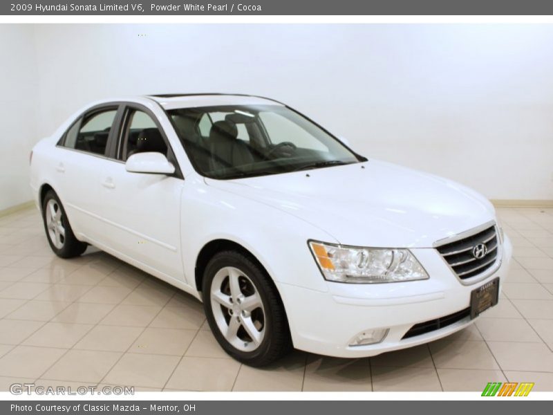 Powder White Pearl / Cocoa 2009 Hyundai Sonata Limited V6