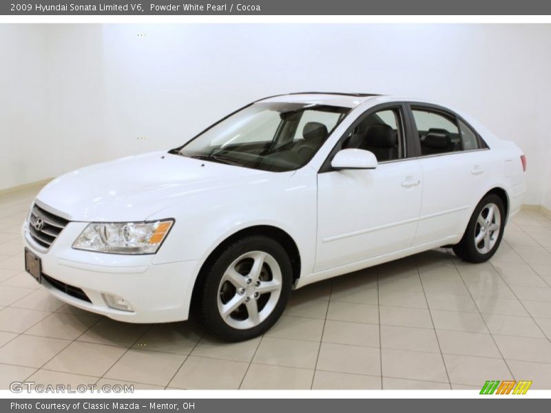 Powder White Pearl / Cocoa 2009 Hyundai Sonata Limited V6