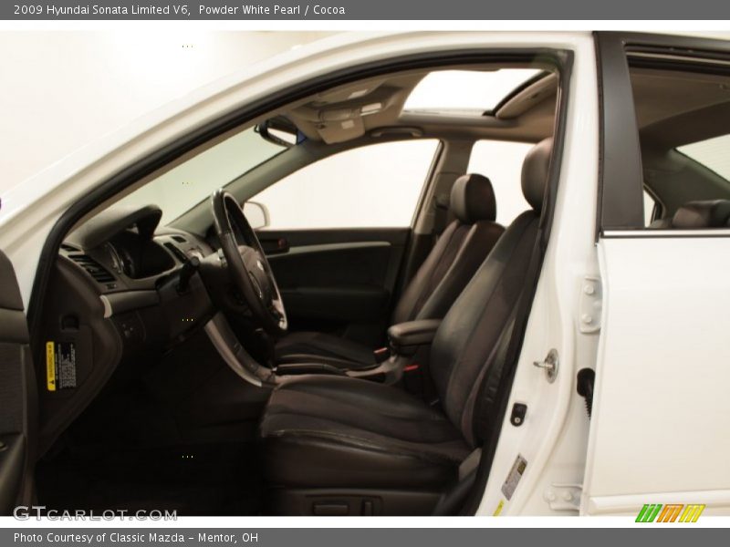 Powder White Pearl / Cocoa 2009 Hyundai Sonata Limited V6