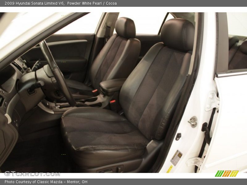 Powder White Pearl / Cocoa 2009 Hyundai Sonata Limited V6