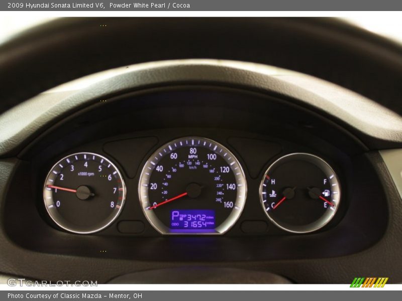 Powder White Pearl / Cocoa 2009 Hyundai Sonata Limited V6