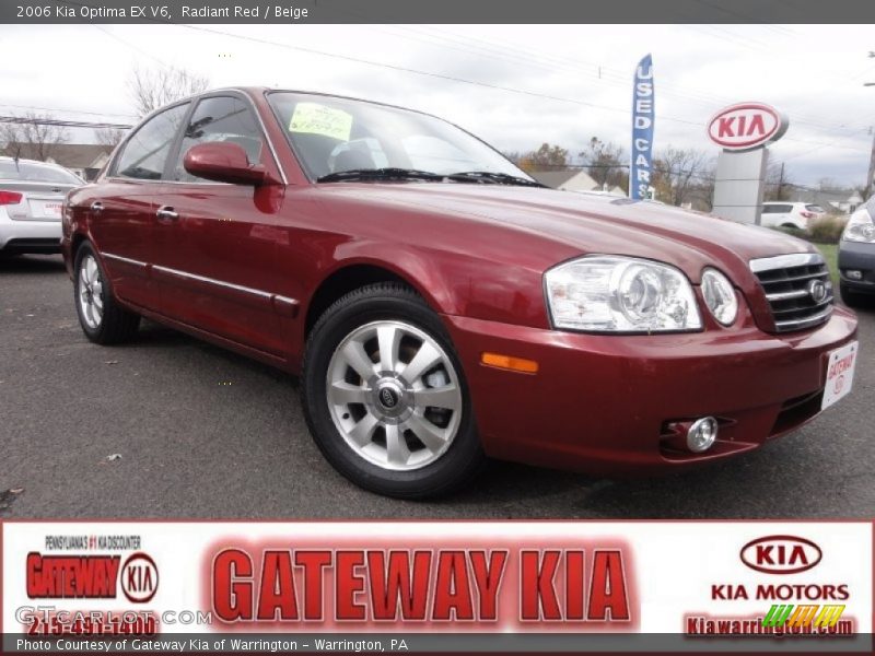 Radiant Red / Beige 2006 Kia Optima EX V6