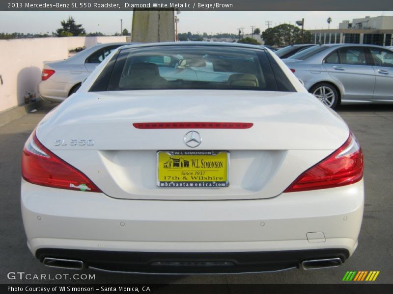 Diamond White Metallic / Beige/Brown 2013 Mercedes-Benz SL 550 Roadster
