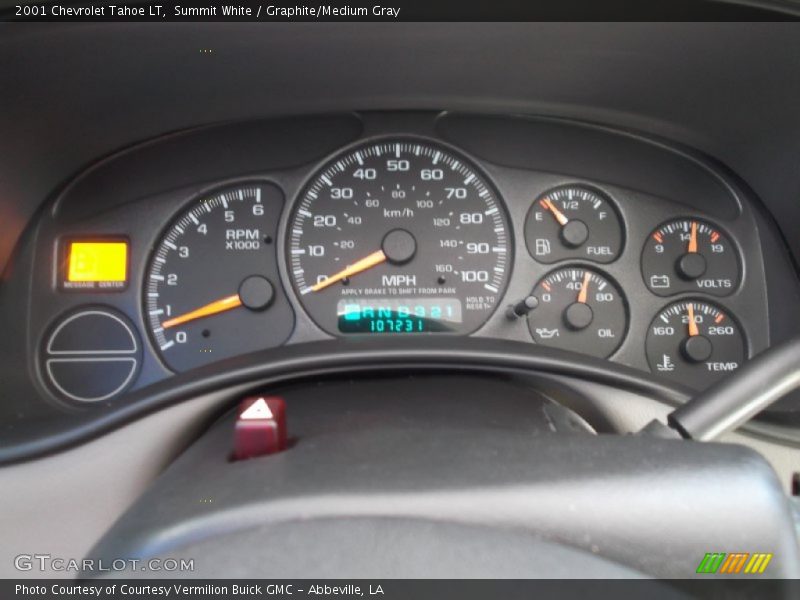 Summit White / Graphite/Medium Gray 2001 Chevrolet Tahoe LT