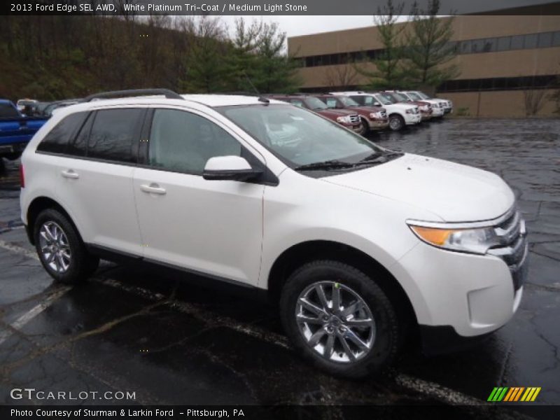 White Platinum Tri-Coat / Medium Light Stone 2013 Ford Edge SEL AWD