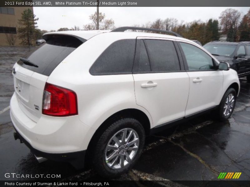 White Platinum Tri-Coat / Medium Light Stone 2013 Ford Edge SEL AWD