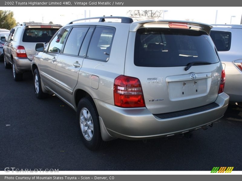 Vintage Gold Metallic / Ivory 2002 Toyota Highlander Limited 4WD