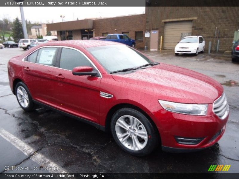 Ruby Red Metallic / Charcoal Black 2013 Ford Taurus SEL