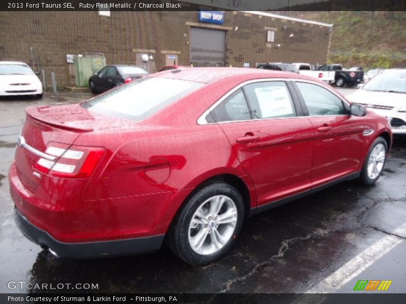 Ruby Red Metallic / Charcoal Black 2013 Ford Taurus SEL