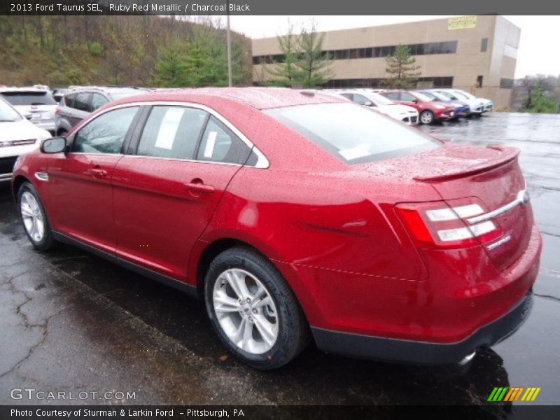 Ruby Red Metallic / Charcoal Black 2013 Ford Taurus SEL