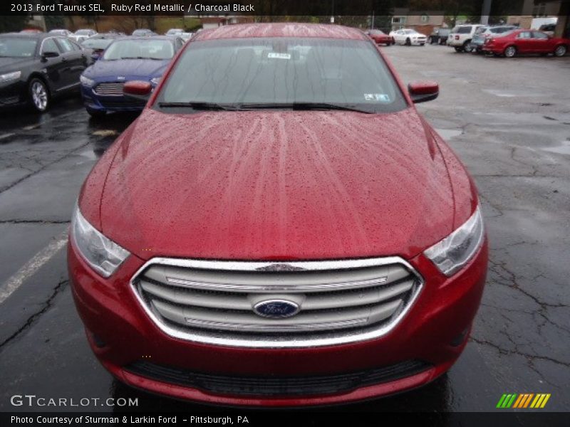 Ruby Red Metallic / Charcoal Black 2013 Ford Taurus SEL