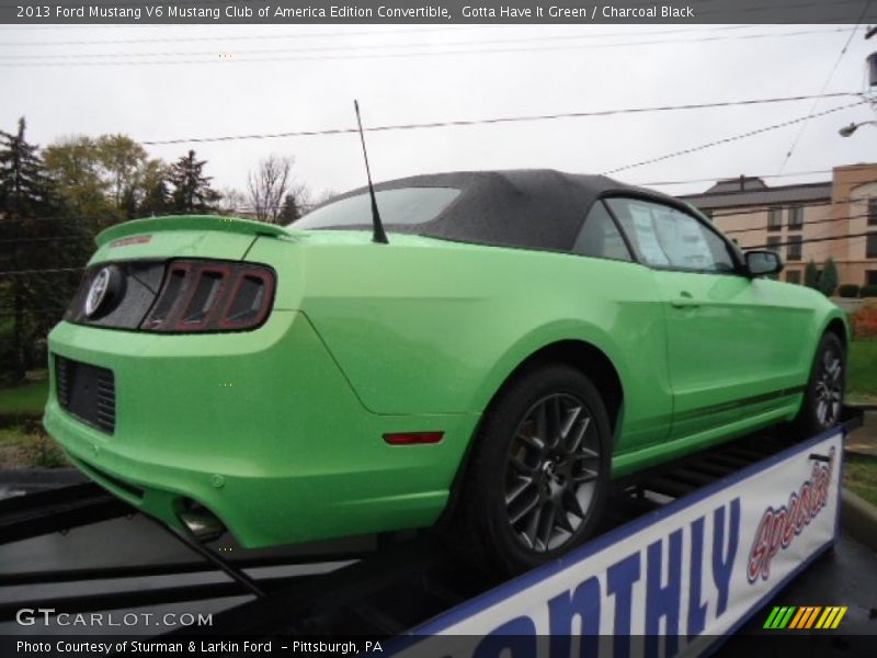 Gotta Have It Green / Charcoal Black 2013 Ford Mustang V6 Mustang Club of America Edition Convertible