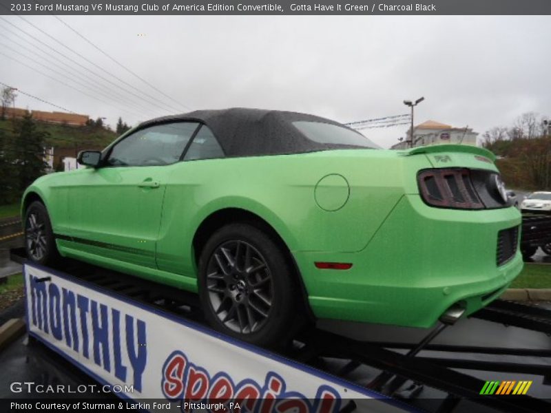Gotta Have It Green / Charcoal Black 2013 Ford Mustang V6 Mustang Club of America Edition Convertible