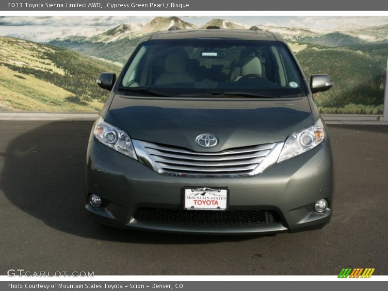 Cypress Green Pearl / Bisque 2013 Toyota Sienna Limited AWD