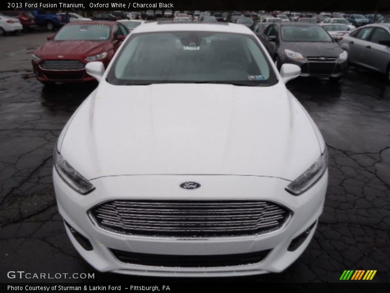 Oxford White / Charcoal Black 2013 Ford Fusion Titanium