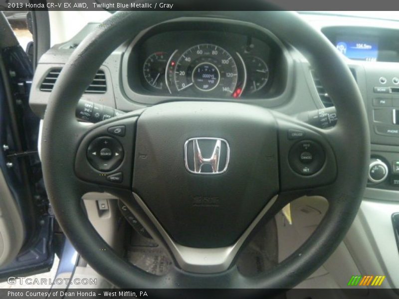 Twilight Blue Metallic / Gray 2013 Honda CR-V EX AWD