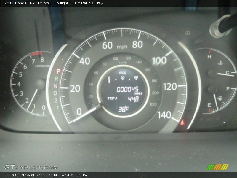 Twilight Blue Metallic / Gray 2013 Honda CR-V EX AWD