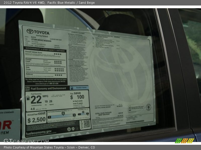 Pacific Blue Metallic / Sand Beige 2012 Toyota RAV4 V6 4WD