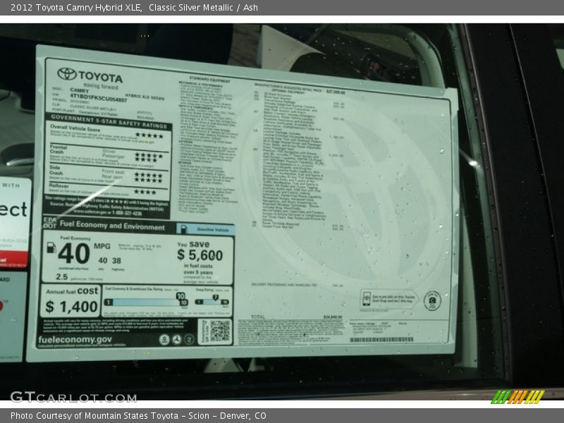 Classic Silver Metallic / Ash 2012 Toyota Camry Hybrid XLE