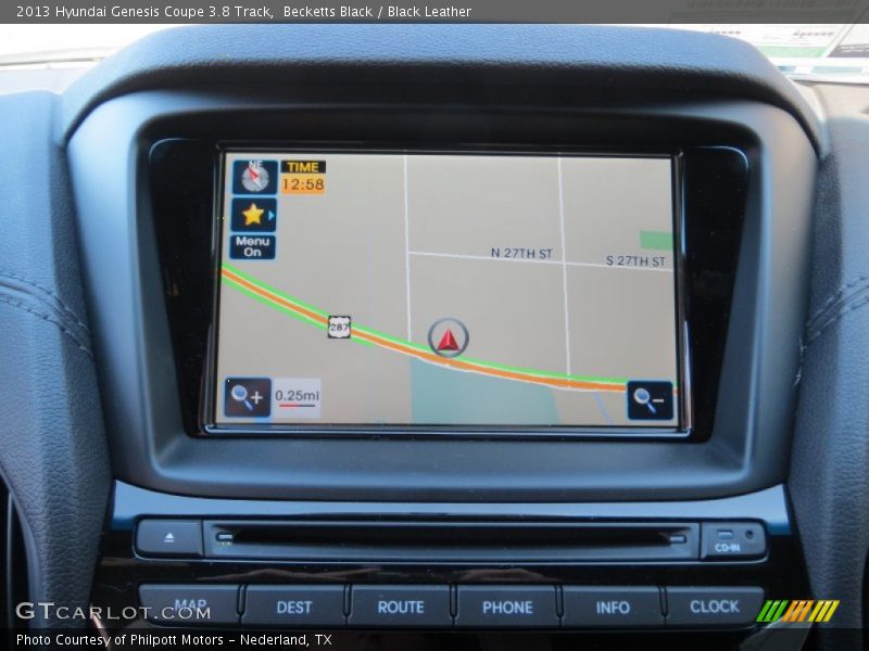 Navigation of 2013 Genesis Coupe 3.8 Track