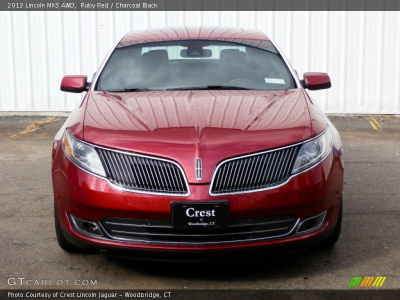 Ruby Red / Charcoal Black 2013 Lincoln MKS AWD