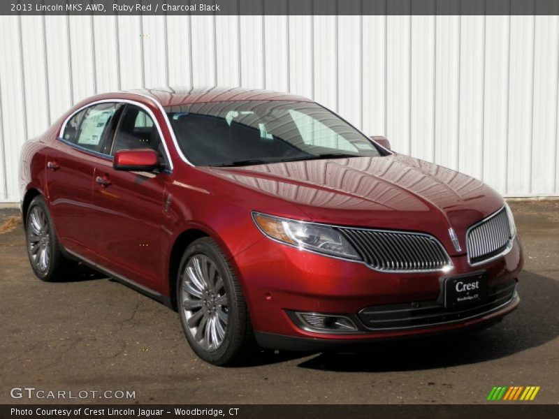 Ruby Red / Charcoal Black 2013 Lincoln MKS AWD