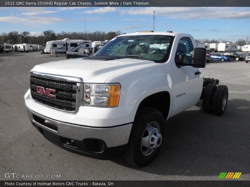 Summit White / Dark Titanium 2013 GMC Sierra 3500HD Regular Cab Chassis