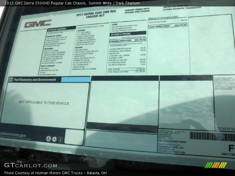 Summit White / Dark Titanium 2013 GMC Sierra 3500HD Regular Cab Chassis