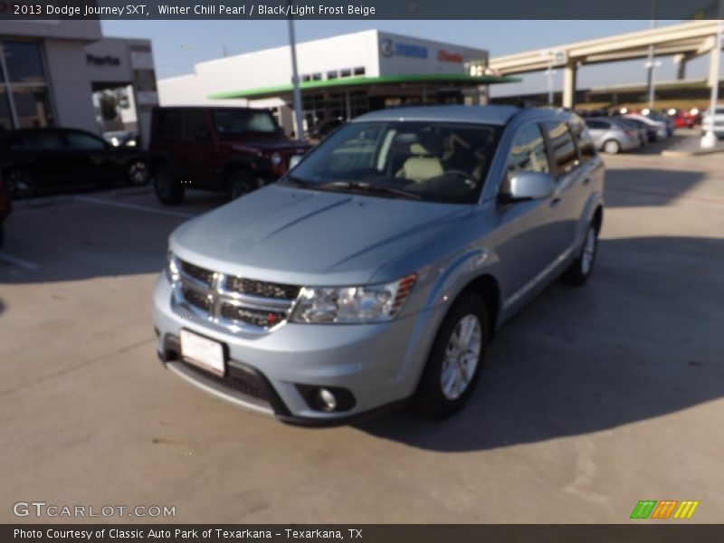 Winter Chill Pearl / Black/Light Frost Beige 2013 Dodge Journey SXT