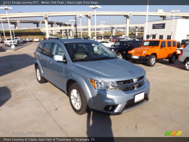Winter Chill Pearl / Black/Light Frost Beige 2013 Dodge Journey SXT
