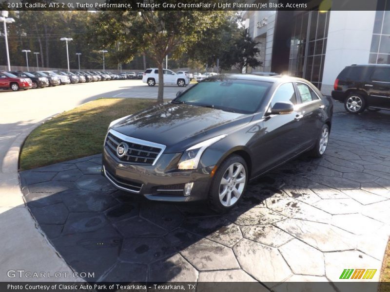 Thunder Gray ChromaFlair / Light Platinum/Jet Black Accents 2013 Cadillac ATS 2.0L Turbo Performance