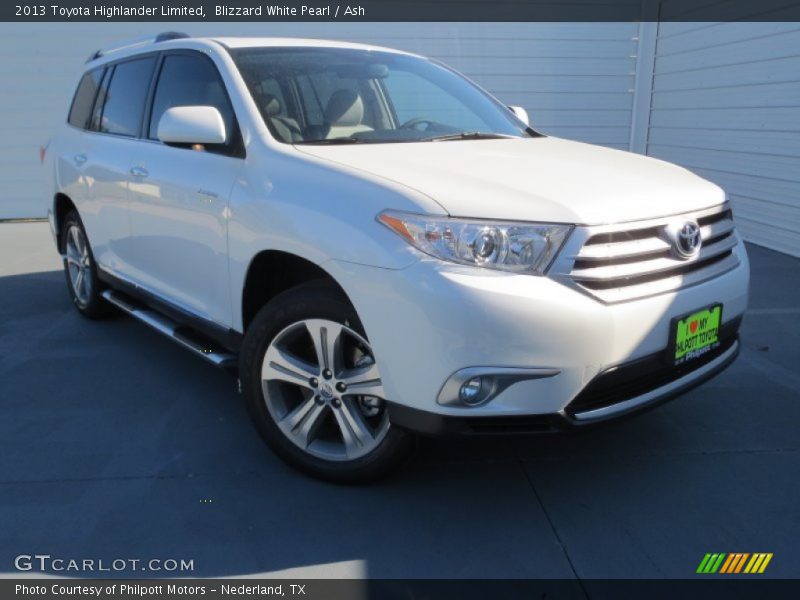 Blizzard White Pearl / Ash 2013 Toyota Highlander Limited