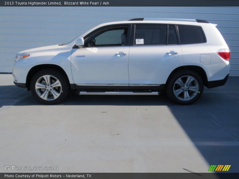 Blizzard White Pearl / Ash 2013 Toyota Highlander Limited