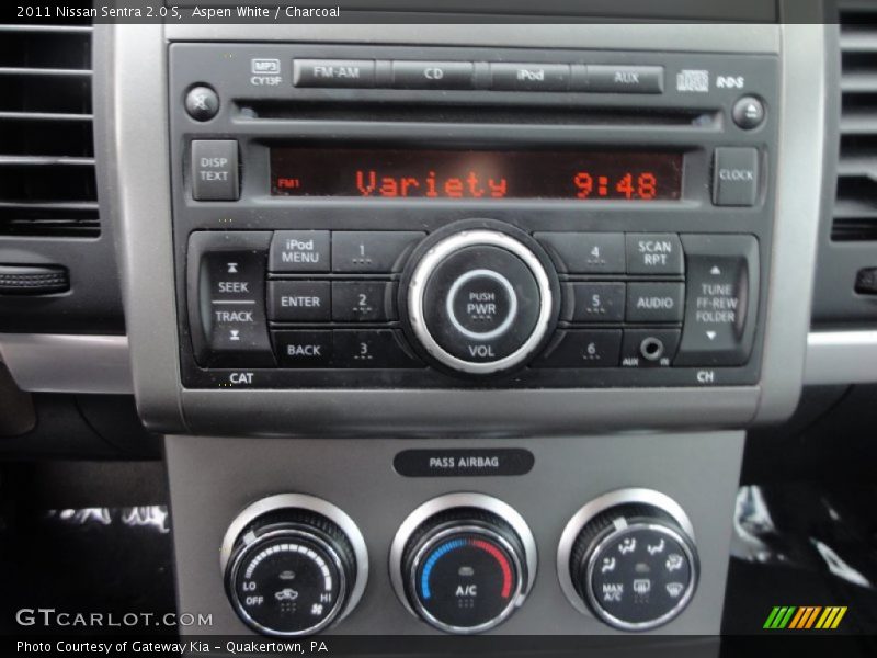 Aspen White / Charcoal 2011 Nissan Sentra 2.0 S