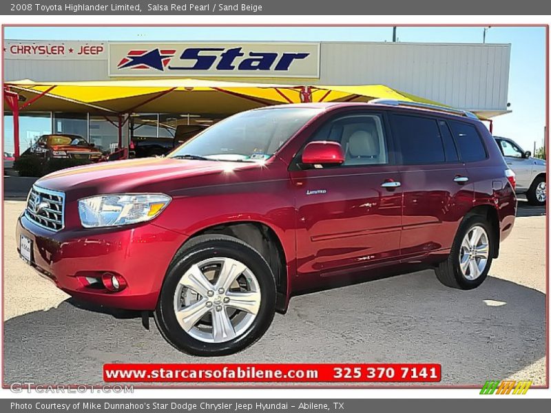 Salsa Red Pearl / Sand Beige 2008 Toyota Highlander Limited