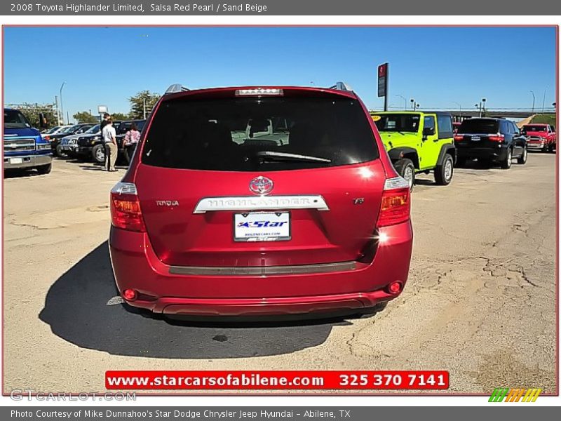 Salsa Red Pearl / Sand Beige 2008 Toyota Highlander Limited