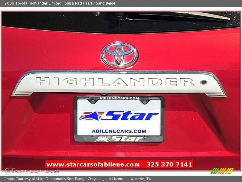 Salsa Red Pearl / Sand Beige 2008 Toyota Highlander Limited
