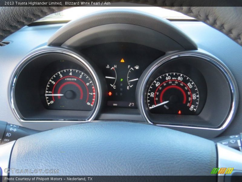 Blizzard White Pearl / Ash 2013 Toyota Highlander Limited