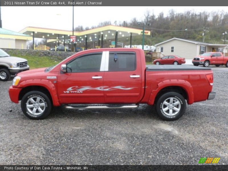 Red Alert / Charcoal 2011 Nissan Titan SV Crew Cab 4x4