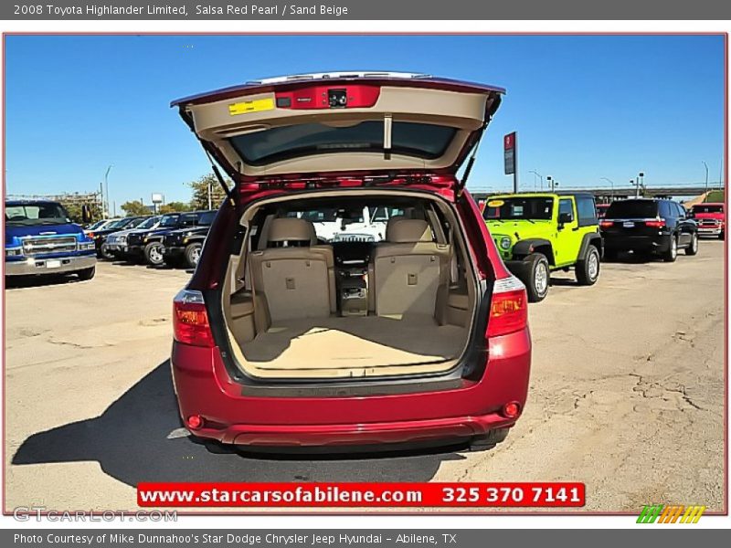 Salsa Red Pearl / Sand Beige 2008 Toyota Highlander Limited