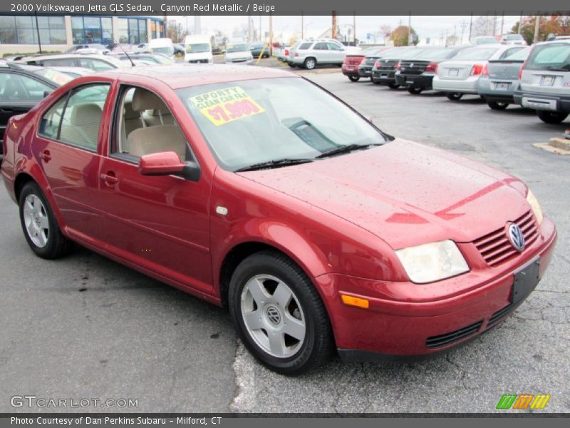 Canyon Red Metallic / Beige 2000 Volkswagen Jetta GLS Sedan