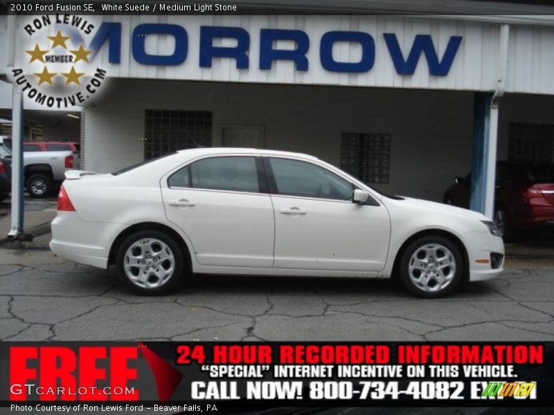 White Suede / Medium Light Stone 2010 Ford Fusion SE