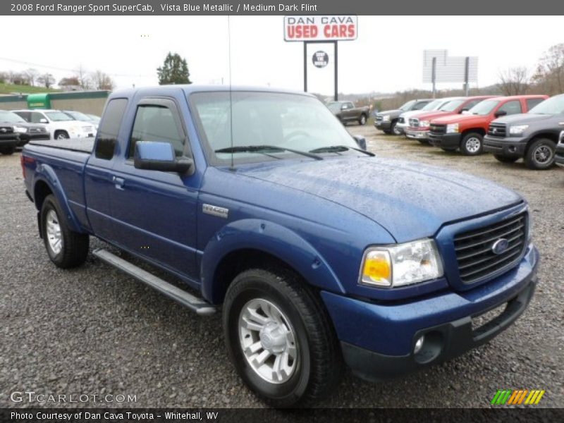Vista Blue Metallic / Medium Dark Flint 2008 Ford Ranger Sport SuperCab