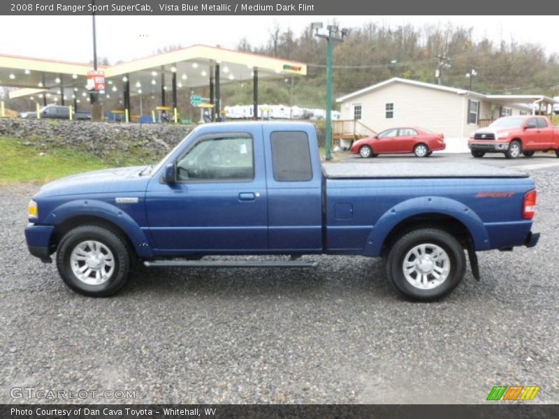 Vista Blue Metallic / Medium Dark Flint 2008 Ford Ranger Sport SuperCab