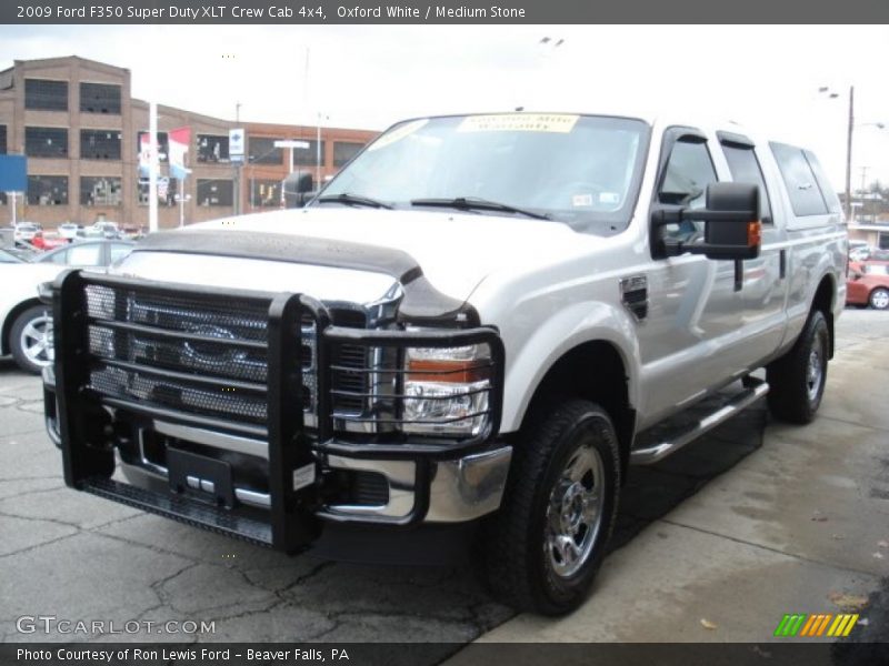 Oxford White / Medium Stone 2009 Ford F350 Super Duty XLT Crew Cab 4x4
