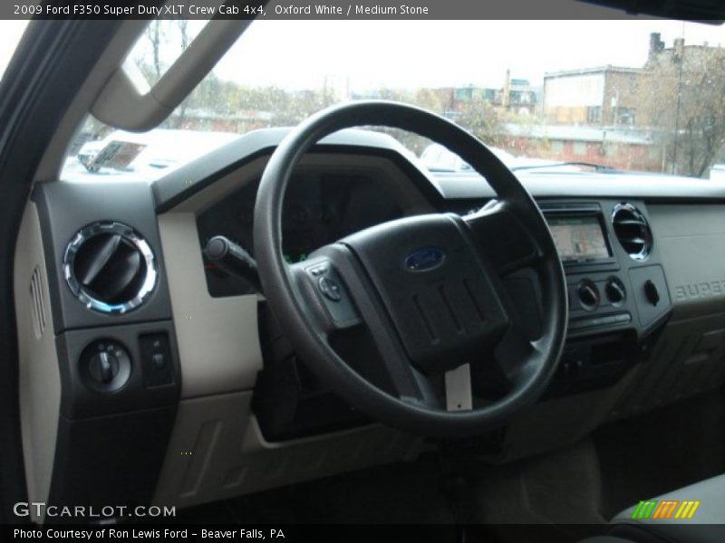 Oxford White / Medium Stone 2009 Ford F350 Super Duty XLT Crew Cab 4x4