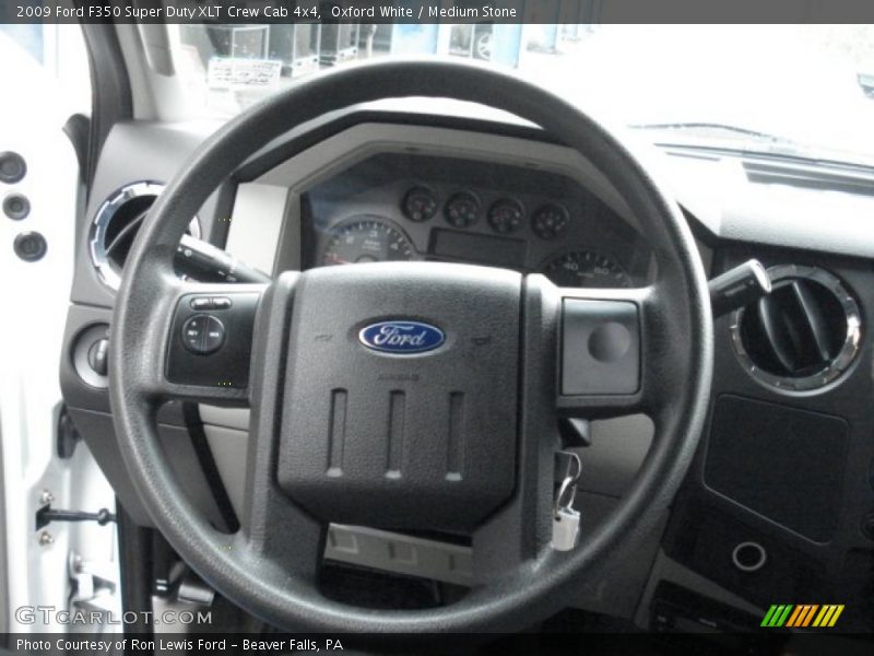 Oxford White / Medium Stone 2009 Ford F350 Super Duty XLT Crew Cab 4x4