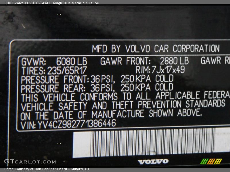 Magic Blue Metallic / Taupe 2007 Volvo XC90 3.2 AWD